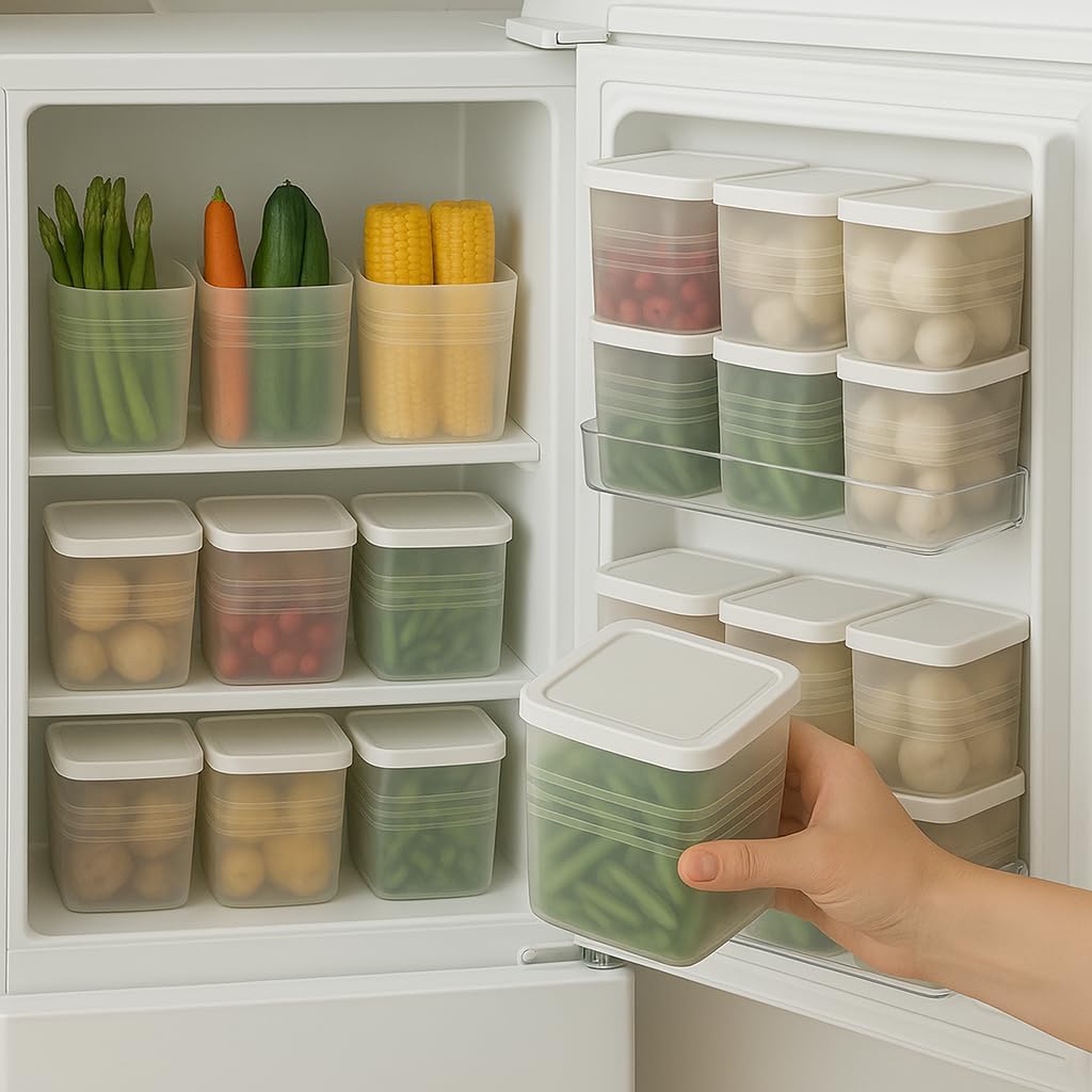 Food Storage Containers, 1L Capacity, BpaFree Plastic, Clear Rectangular, Stackable With SnapOn Lids (6 Pcs, 1200Ml)