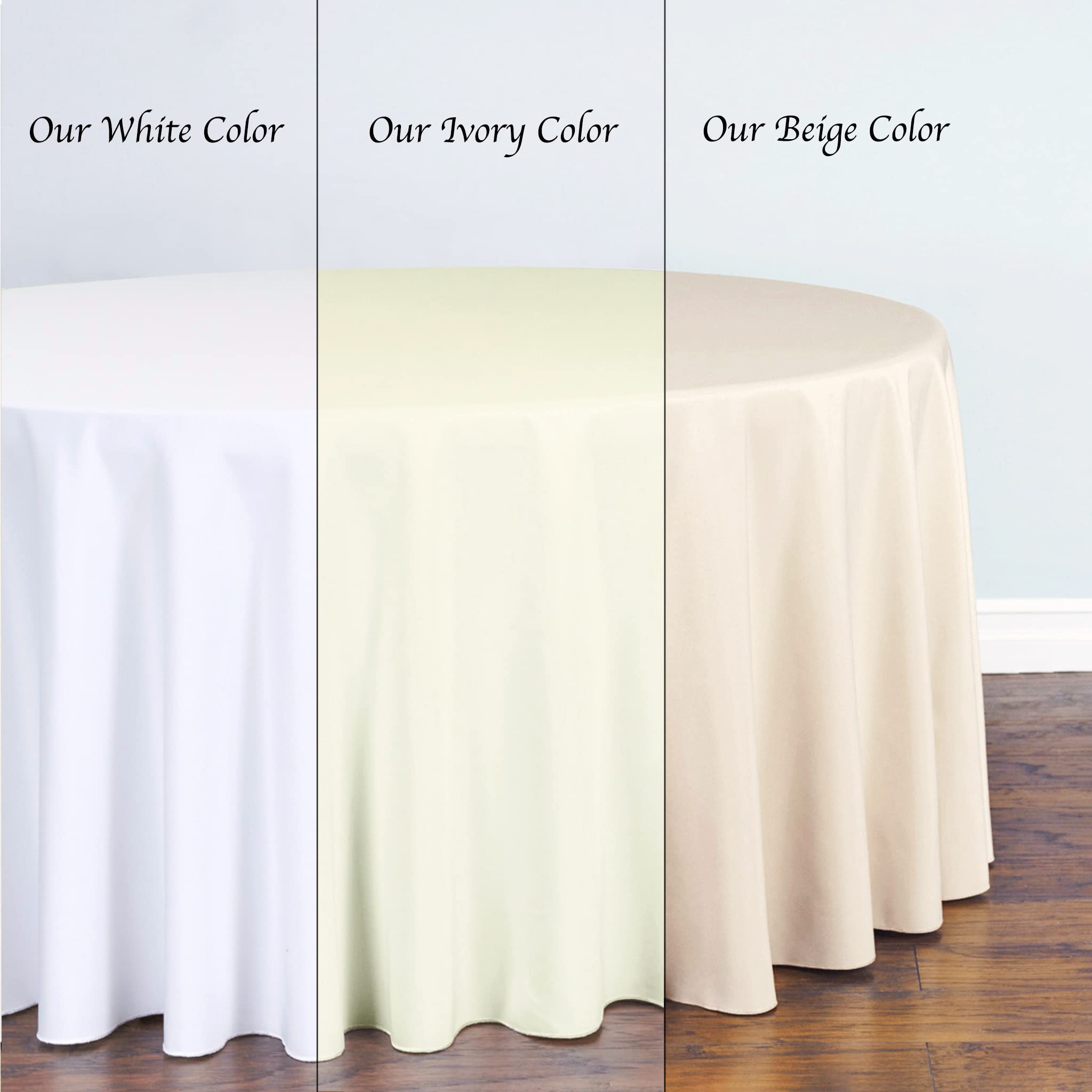 Ltc Linens 2 Pack White Rectangular Tablecloths 70 X 120 Inch For 6 Or 8 Feet Rectangle Banquet Tables With Half-Drop - Stain An