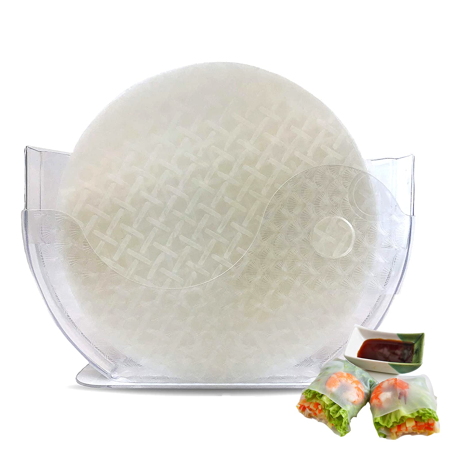 Argconner Summer Roll Water Bowl, Rice Paper Wrappers For Spring Rolls, Holder For Rice Papers Spring Roll Water Bowl (Rice Pape