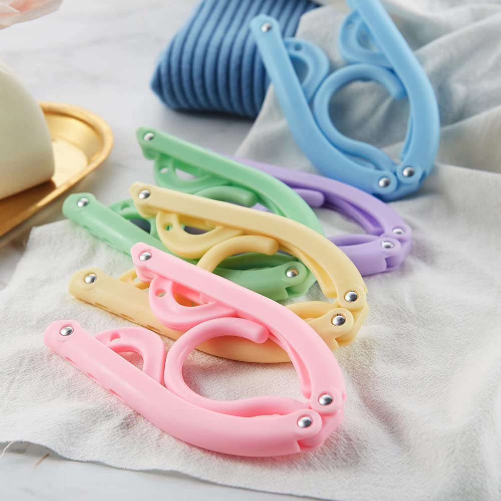Heshebuy 12pcs Travel Folding Hanger, Multifunctional Portable, Colorful, Model IL_HG0317