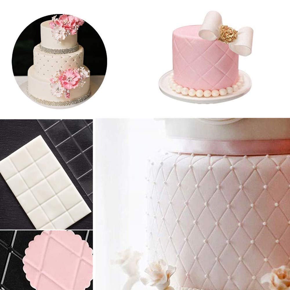 8 Pcs Embossing Mat, Fondant Impression Mat For Cake Decorating Clear Plastic Cake Decorating Tool