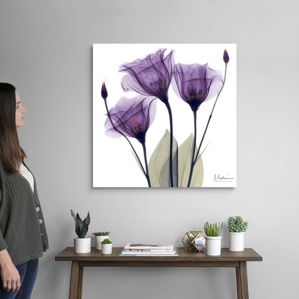 Canvas On Demand Purple Flower Trio Canvas Wall Art Print By Albert Koetsier, Home Decor, Artwork, 30''X30''
