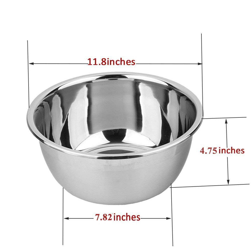 Meleg Otthon Stainless Steel Bowl,6.5Qt Salad Bowl,Metal Bowls,Stainless Steel Basin,Heavy Duty Deeper Edge Mirror Finish Dishwa