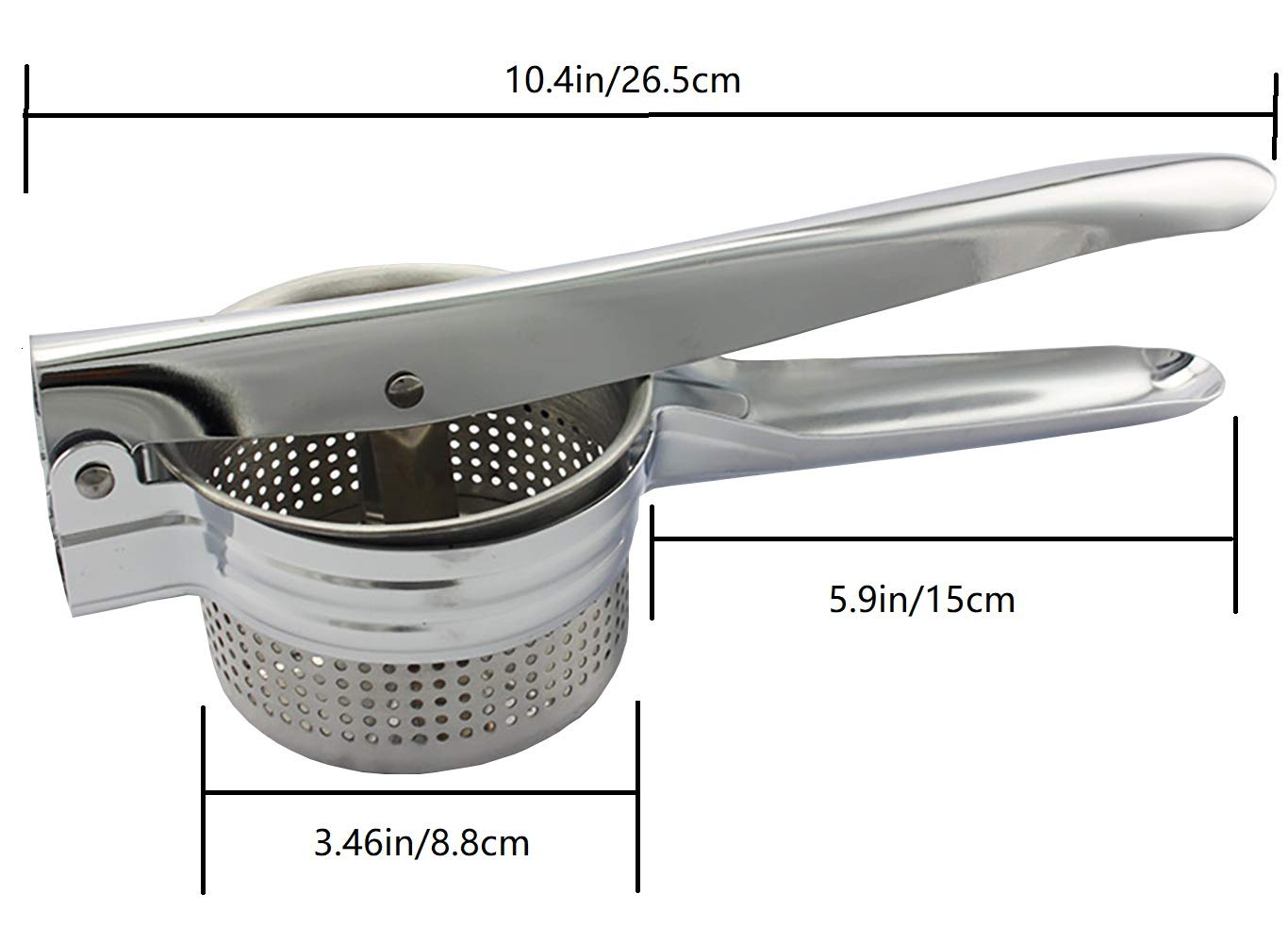 Potato Masher Stainless Steel Masher Fruit Vegetable Press Juicer Crusher Squeezer Food Press With Ergonomic Comfort Grip