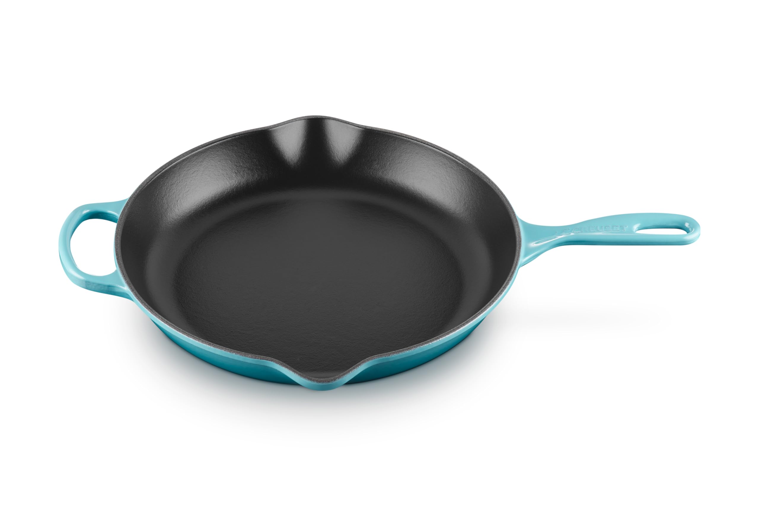 Le Creuset Enameled Cast Iron Signature Iron Handle Skillet, 11.75'' (2-3/8 Qt.), Caribbean
