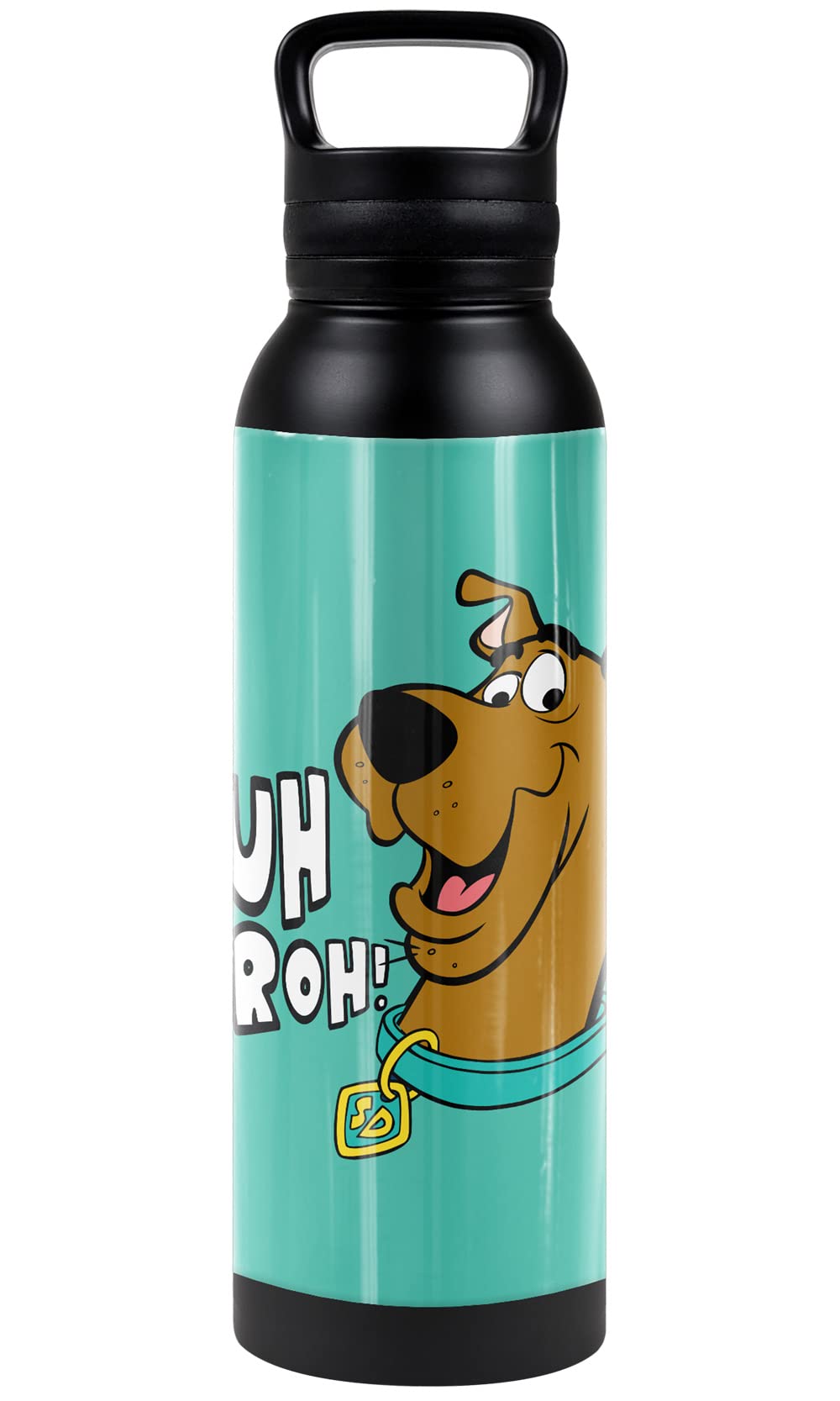 Scooby Doo! Official Ruh Roh Face Pattern 24 Oz Insulated Canteen Water Bottle, Leak Resistant, Vacuum Insulated Stainless Steel