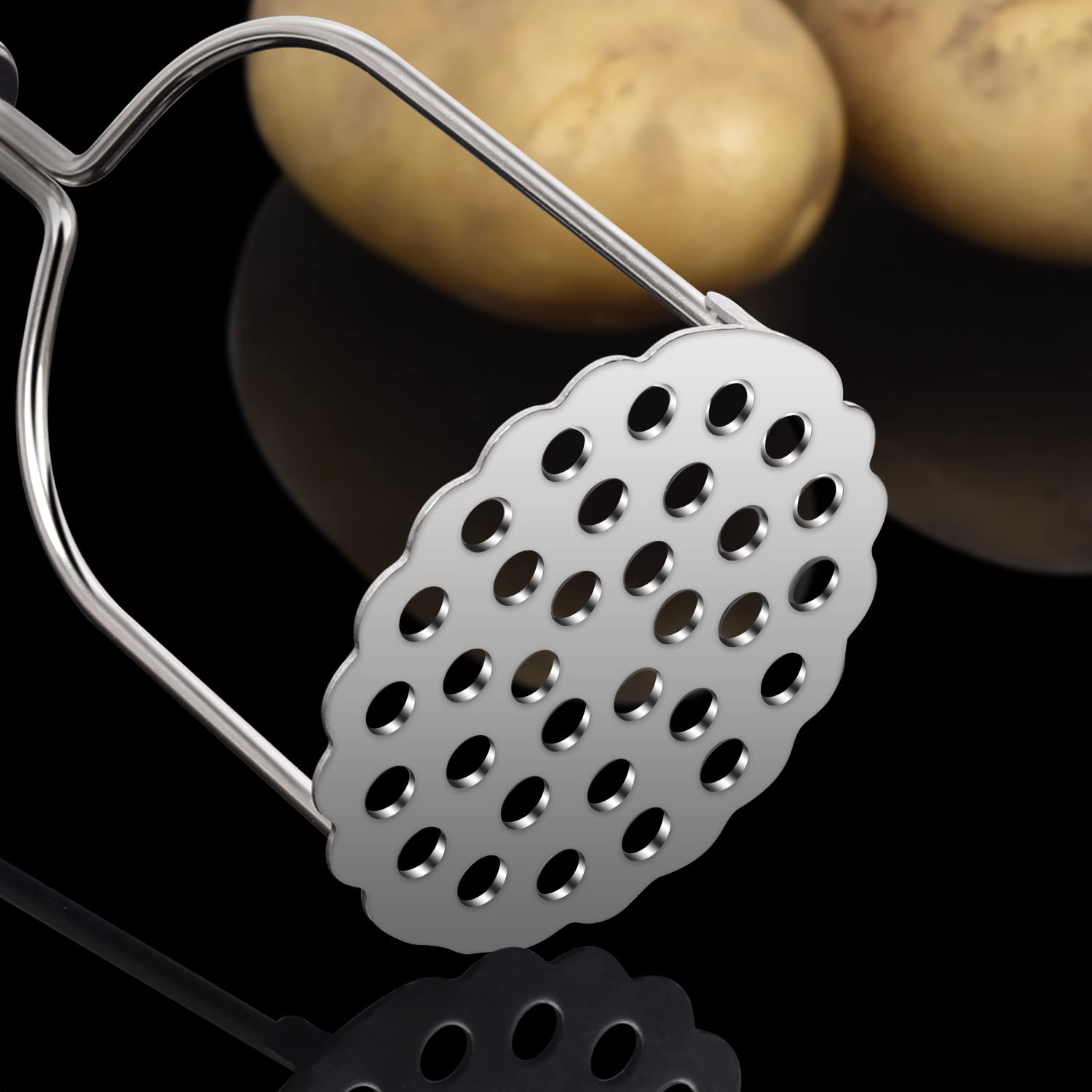 Potato Masher, Sopito 2 Pack Stainless Steel Integrated Masher Kitchen Tool Food Masher For Potatoes, Vegetables, Berries, Fruit