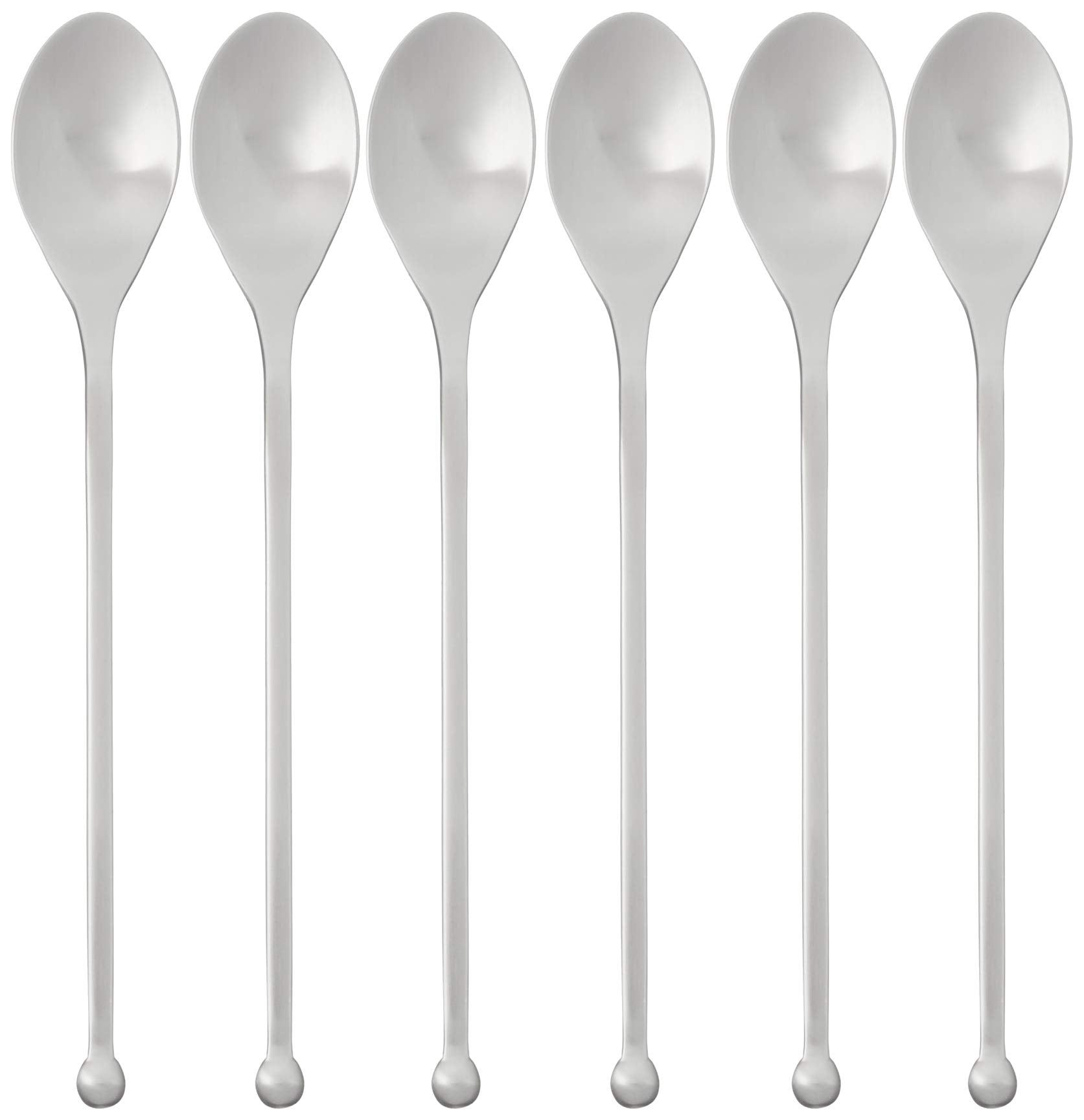 Knork Original Long Handle Iced Tea Spoon, 6 Piece Set, Matte Finish