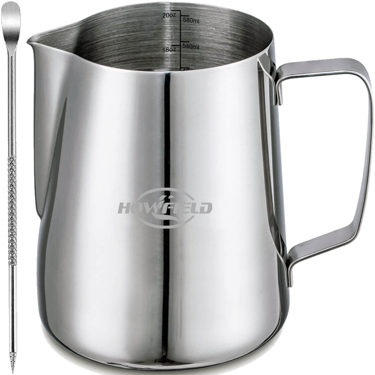 Milk Frother Cup Steaming Pitcher - Espresso Steaming Pitchers Coffee Foam Making Pitcher 20 Oz Latte Art Froth Cup Steaming Jug