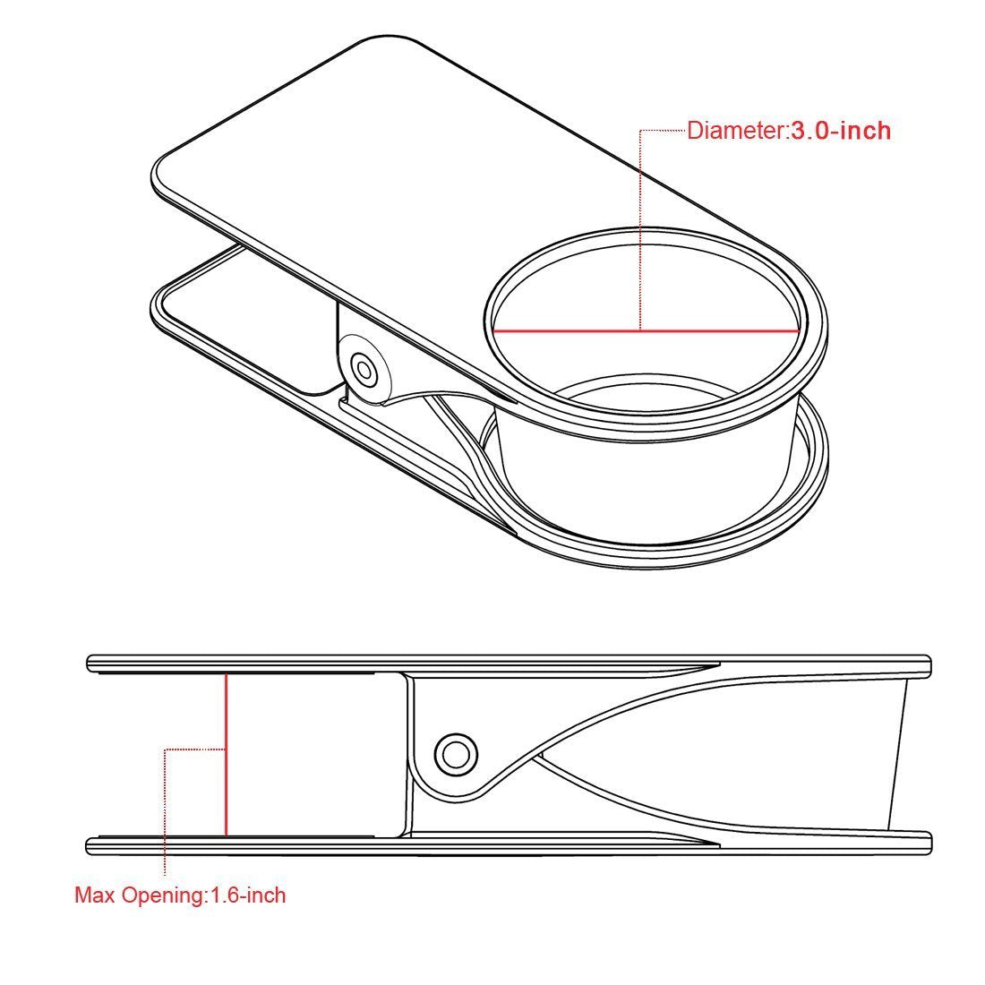Sero Innovation Cup Clip Drink Holder - Blue - Snap To Tables, Desks, Chairs, Shelves, Counters. Keep Your Beverage, Smartphone