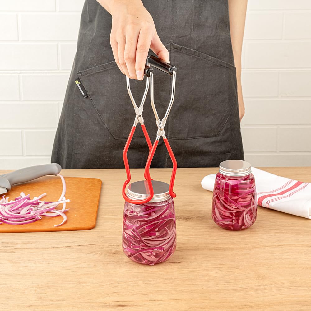 Restaurantware Met Lux 8.8 X 3.2 Inch Canning Jar Lifter 1 Durable Mason Jar Grabber - Withstands High Heat Vinyl-Coated Clamps