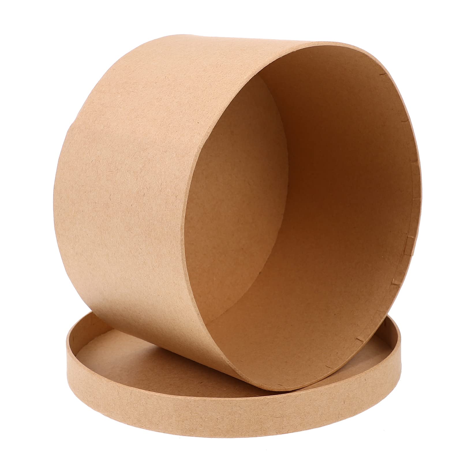 Paper Mache Boxes Round Boxes With Lids Diy Box Kraft Paper Container For Bakery Food Cookie Dessert Cake Flower 19X11Cm