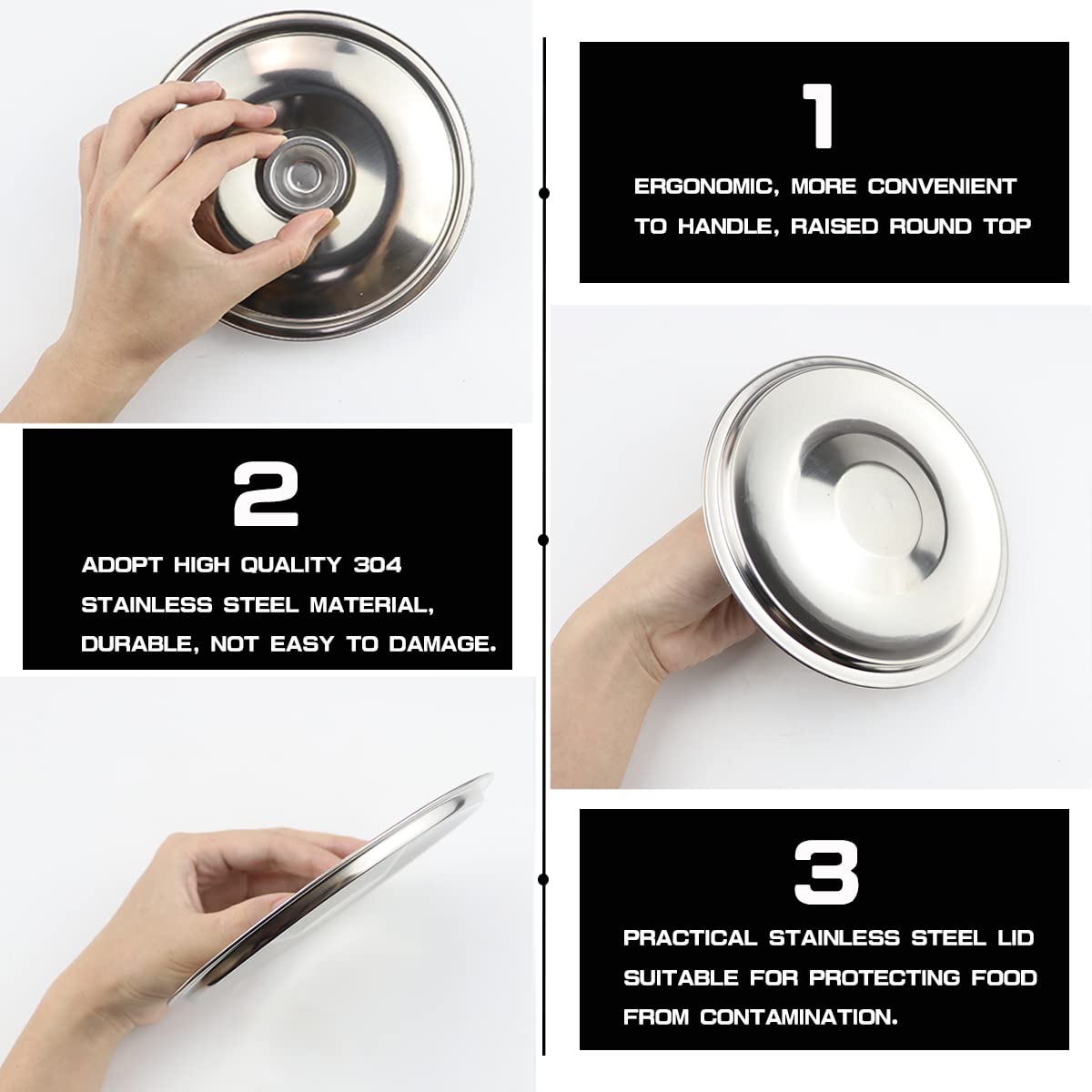 Lnq Luniqi Stainless Steel Pot Cover 6.3- Inch Pot Cover,Universal Lid Pots Pans Replacement Accessories For Pan Lid Bowl Cover(