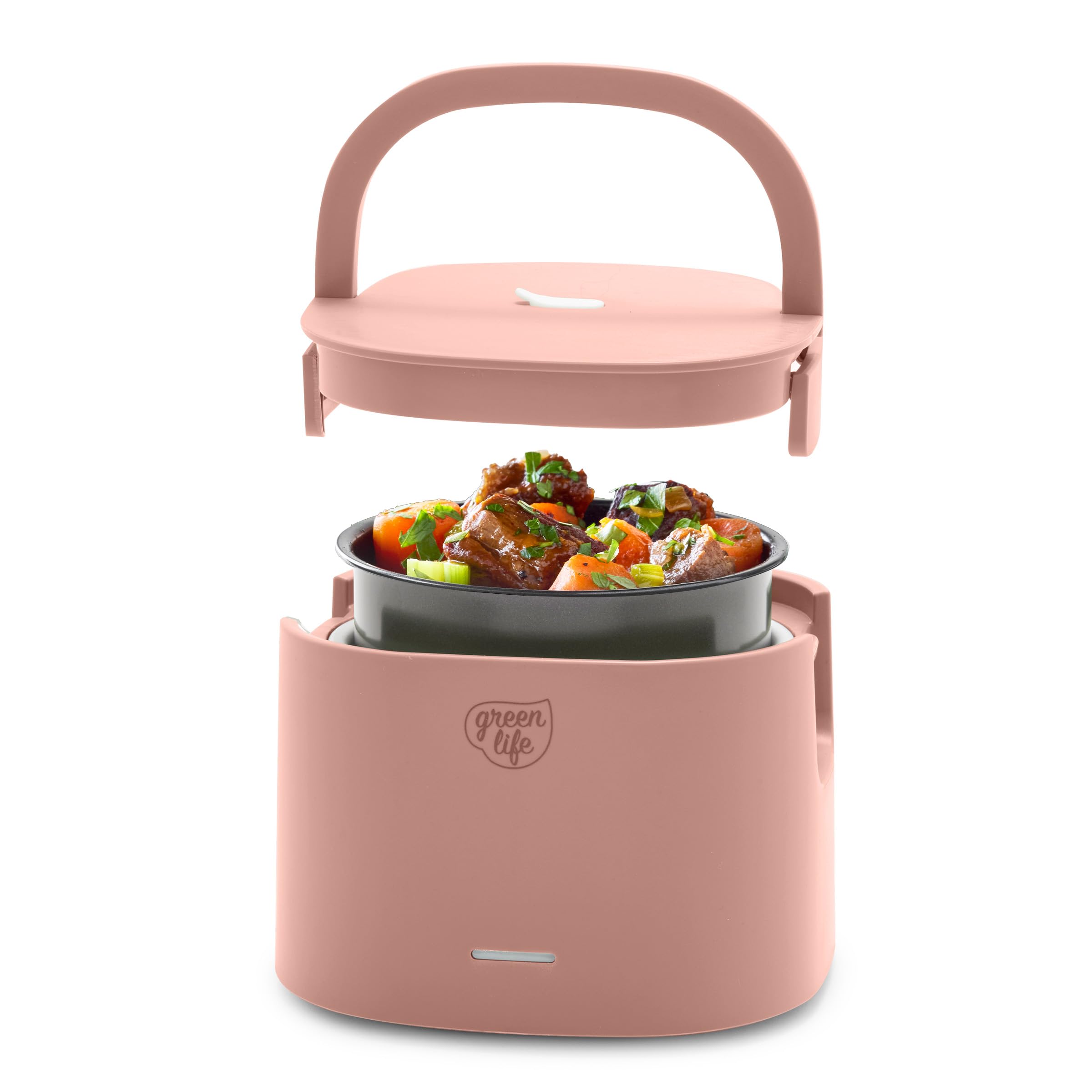 GreenLife 20oz Electric Lunch Box Food & Soup Warmer, PFAS & PFOA-Free Ceramic Nonstick Interior, Portable for Travel & Office, 