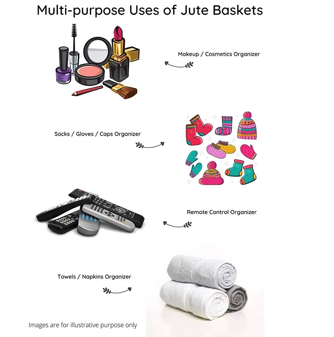 Lavichitra Braided Cotton Baskets | Storage Bins Organizer | Laundry, Toys & Planter Basket- Set Of 3 (6,8,10 Inch), Coffee