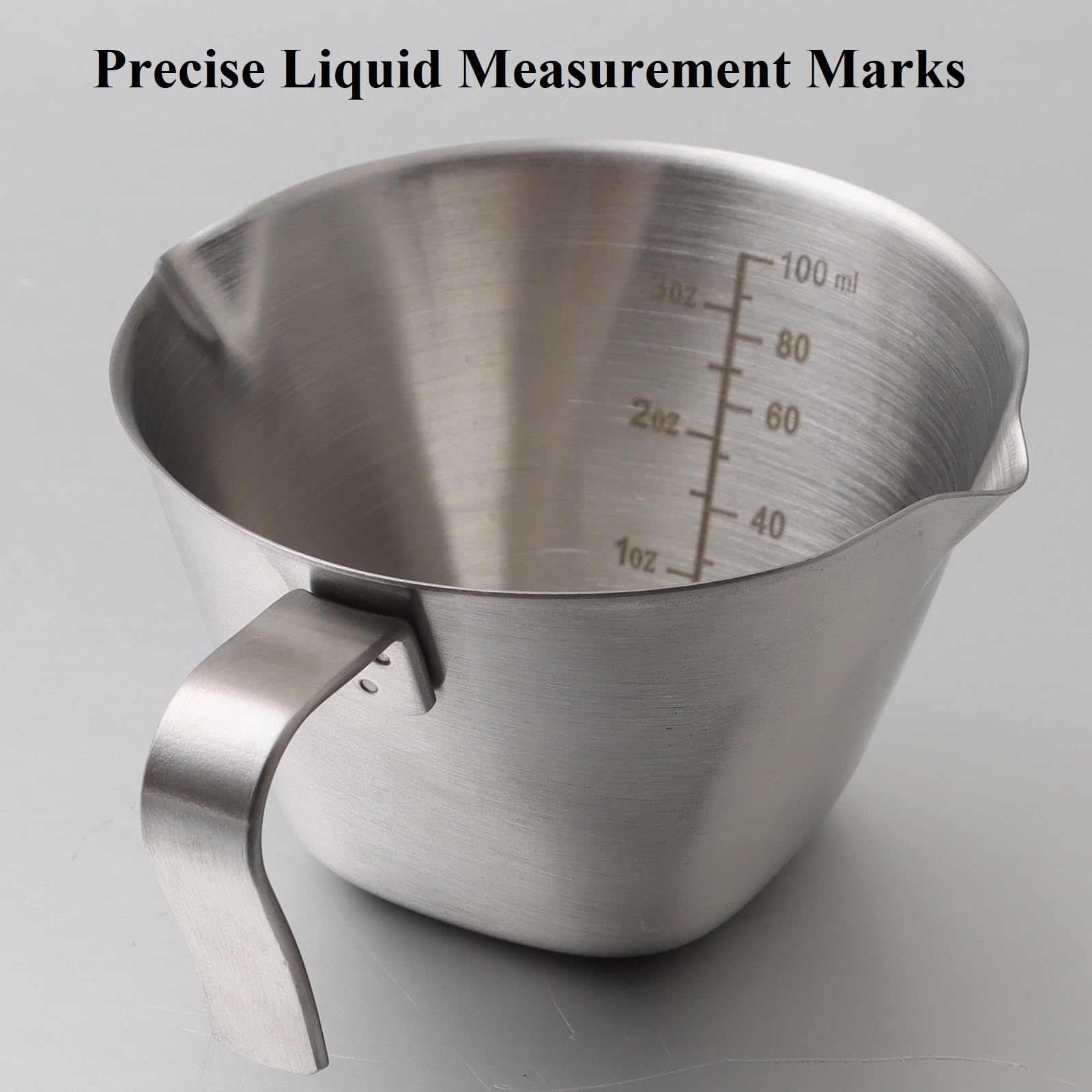Espresso Measuring Cup, Expresso Shots Cup With Double Spouts, Stainless Steel Espresso Pouring Cup With 1 Oz/ 1.5 Oz/ 2 Oz/ 2.5