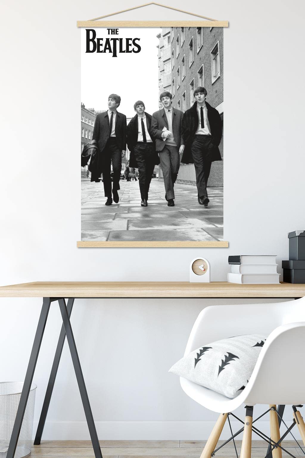 Trends International The Beatles - In London Wall Poster, 22.375'' X 34'', Premium Print And Beechwood Hanger Bundle