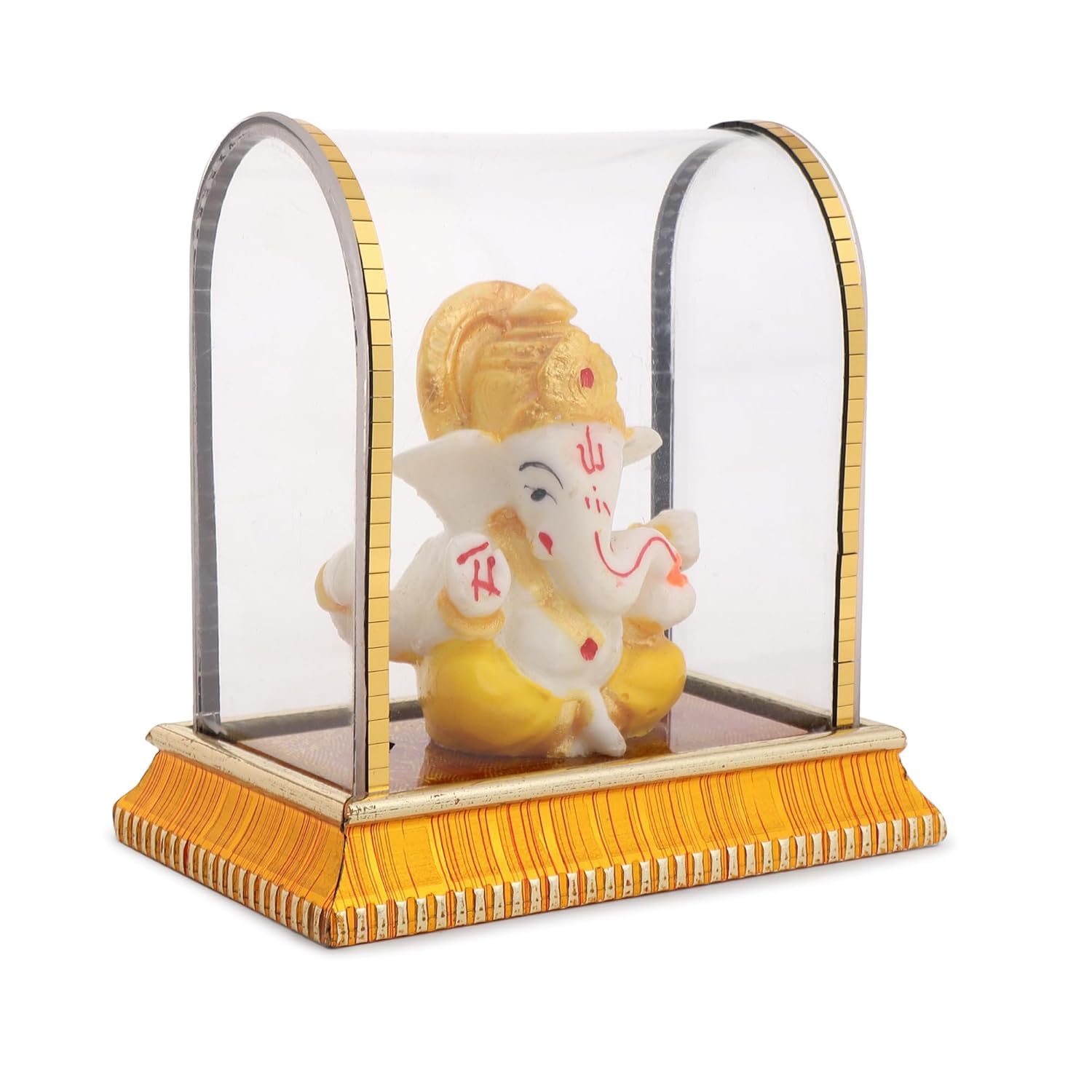 Aartish Ganesha Idol For Car Dashboard,Home Decor, Ganesh Murti Showpiece Gift - Car Dashboard Accessories Idols - Diwali Decora