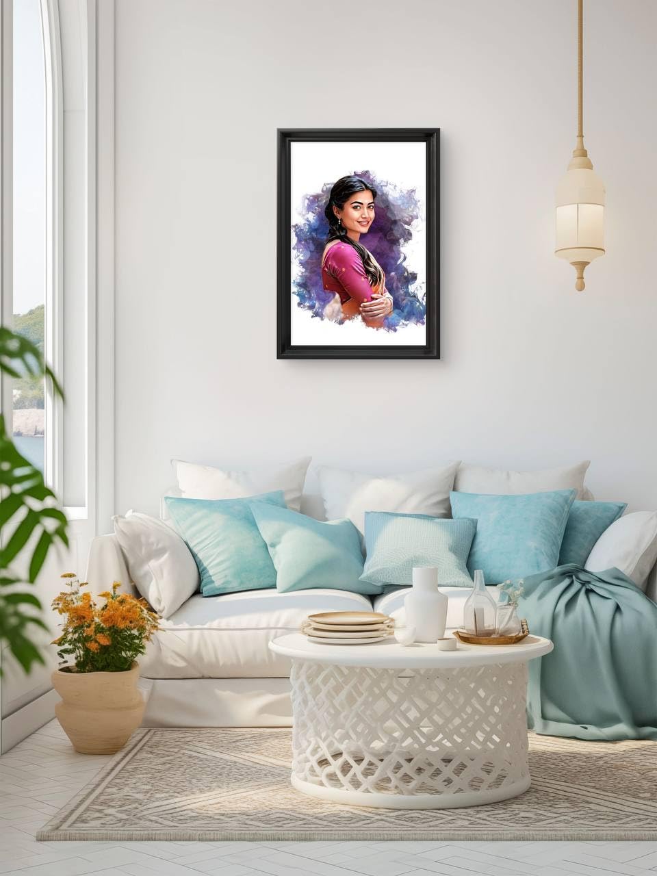 Jadoun Customised Digital Handmade Smock Pattern Oil Painting | Gift For - Anniversary | Birthday |Wife | Husband | Sister | Gif