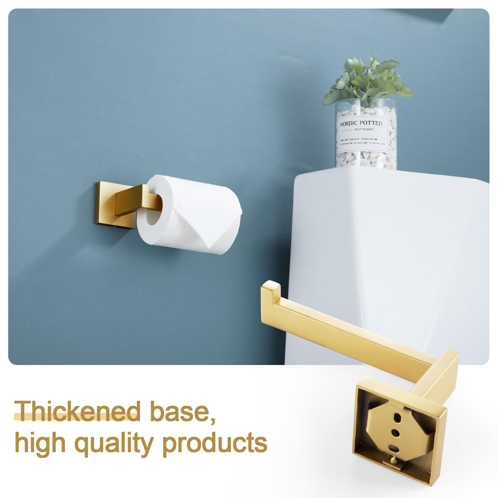 KOKOSIRI Gold Toilet Paper Holder Toilet Roll Holder for Bathroom Kitchen Washroom T-304 Stainless Steel Wall Mounted  Gold Finish  B2003BG