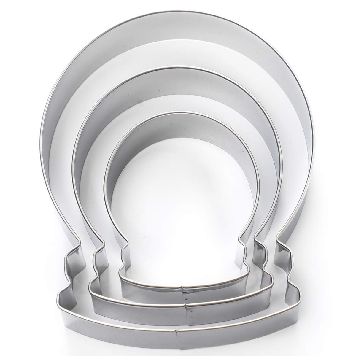 Maykito Christmas Winter Snow Globe Cookie Cutter Set - 3 Stainless Steel Pieces in Graduated Sizes