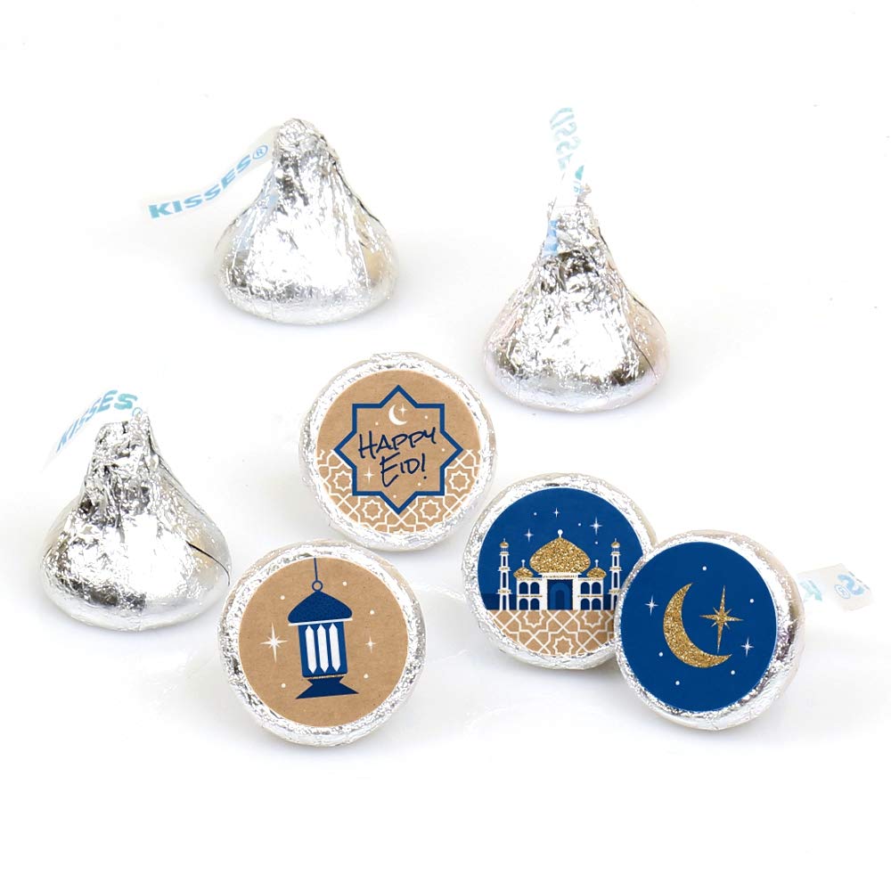 Big Dot Of Happiness Ramadan - Eid Mubarak Round Candy Sticker Favors - Labels Fit Chocolate Candy (1 Sheet Of 108)