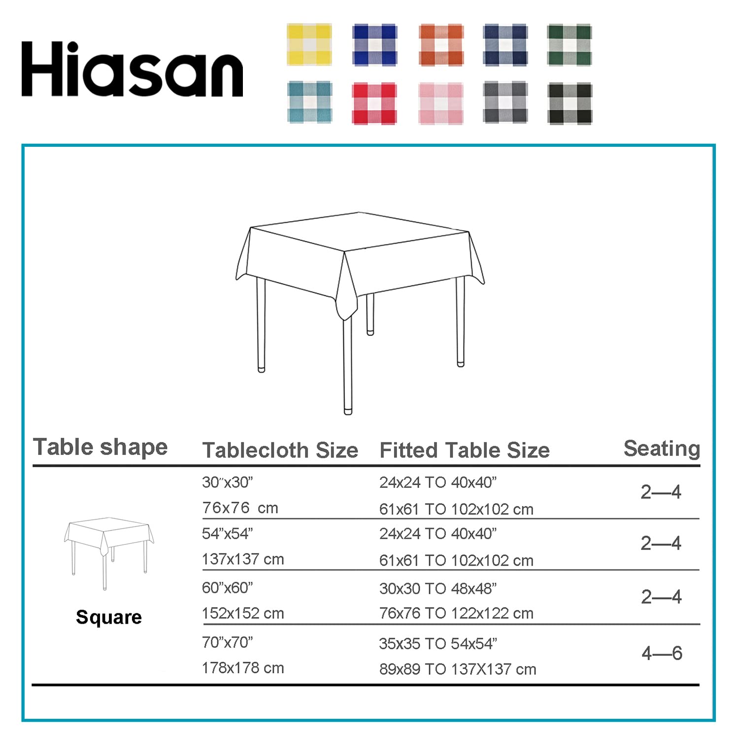 Hiasan Christmas Red And Black Plaid Tablecloth Waterproof, 2 Pack, 54 X 80 Inch - Checkered Table Cloth Rectangle For Party/Din