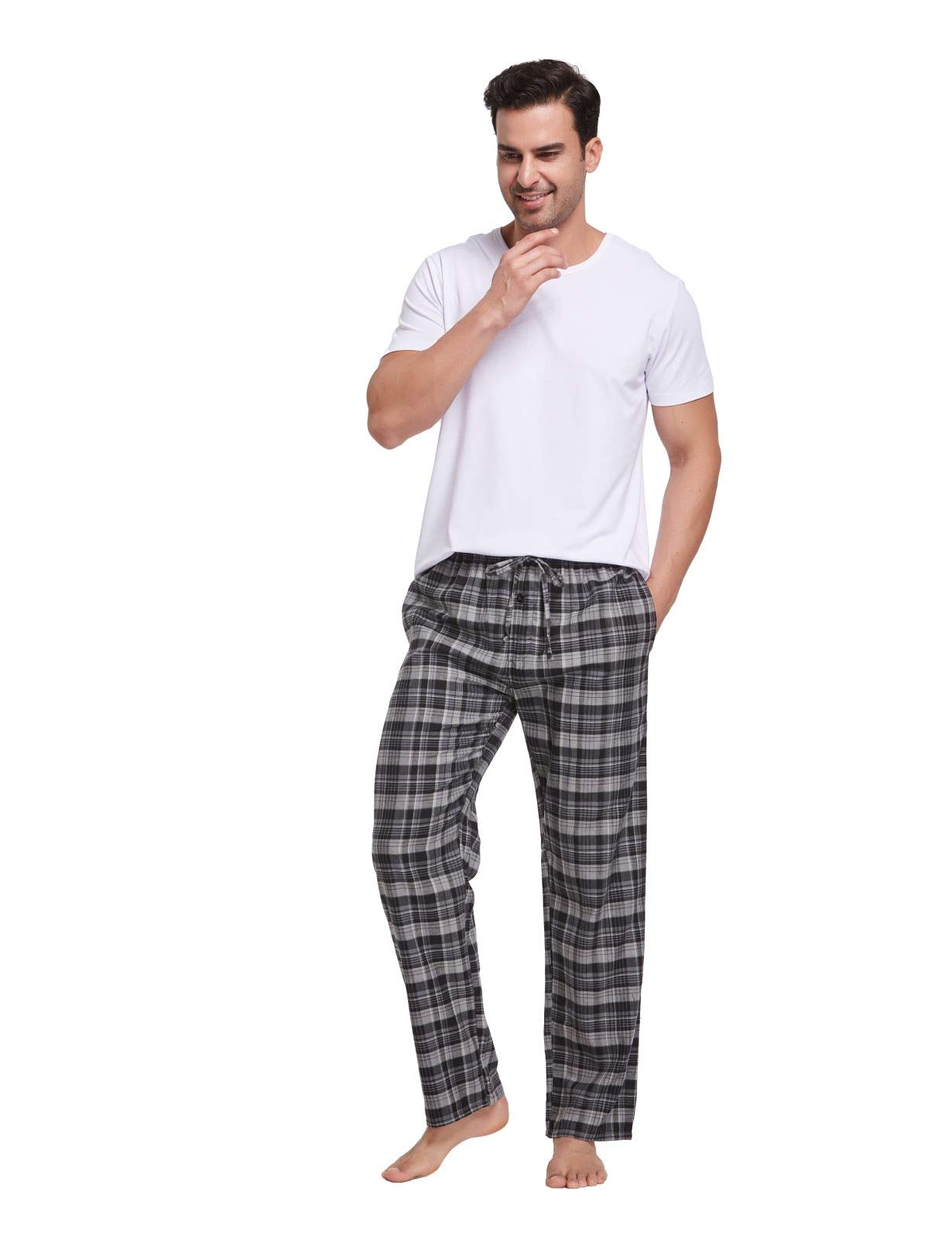 Cyz Mens 100 Cotton Super Soft Flannel Plaid Pajama Pants-F206-2Xl