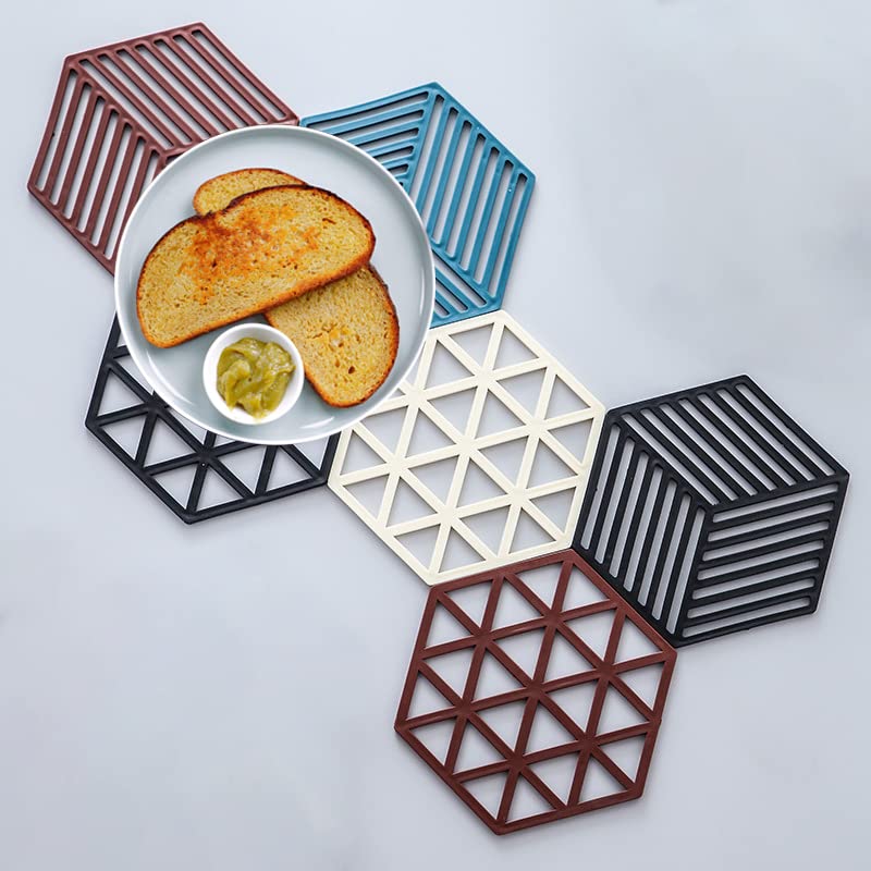 Set Of 8 Silicone Trivet Mats And Hot Pads, Trivets For Hot Dishes, Hot Pads Pot Holders, Non-Slip Silicone Mats For Kitchen Din