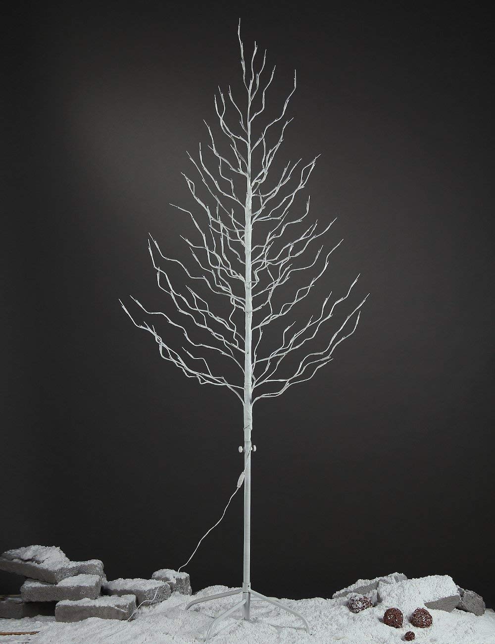 Lightshare Twisted 6FT Warm White Star Light Christmas Tree, White