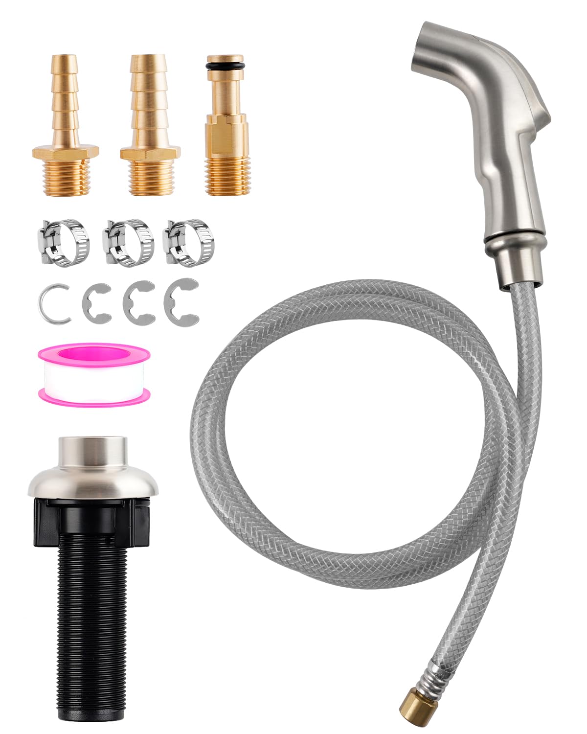 Kitchen Sink Faucet Sprayer Head Attachment Compatible With Moen Faucet Sprayer Replacement, Kitchen Sink Side Sprayer With Grey