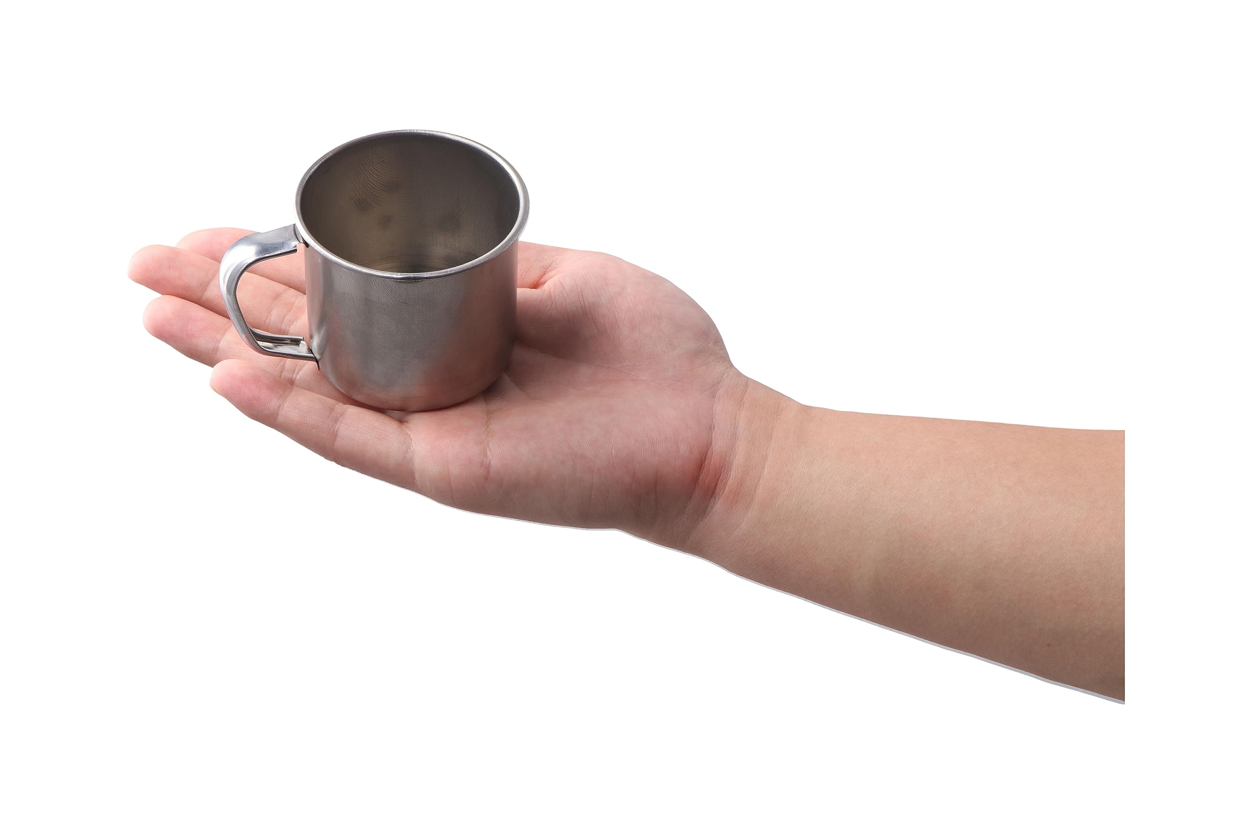 Stainless Steel Coffee Cup With Handle 6 Pcs Camping Cup 4Oz Stainless Steel Espresso Cups 2.362.17Inch Metal Shot Glasses Tea M