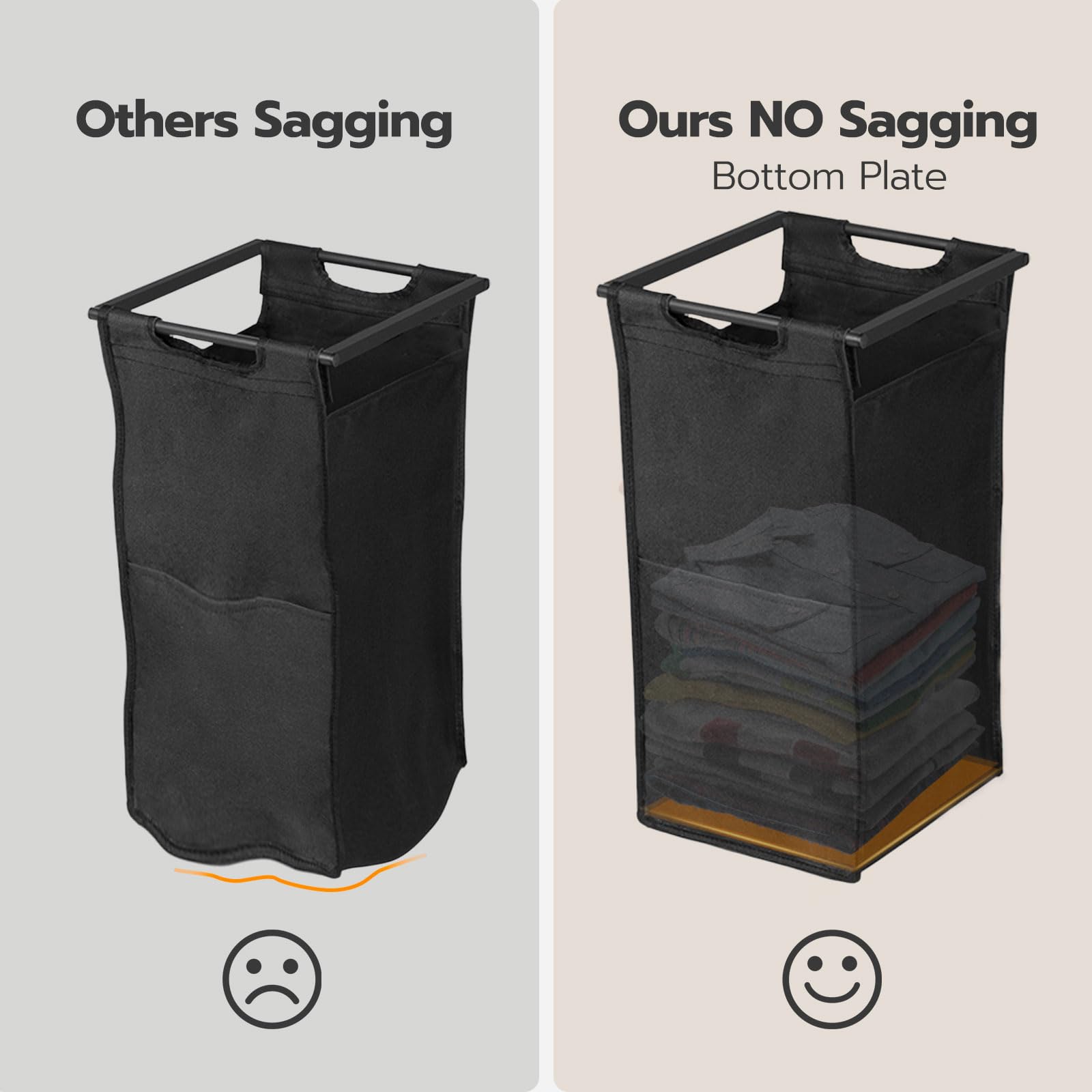 Hoobro Laundry Hamper, Laundry Sorter 2 Section, 2    13 Gal (49.5L), Laundry Basket With Wheels, Rolling Cart, Pull-Out And Rem