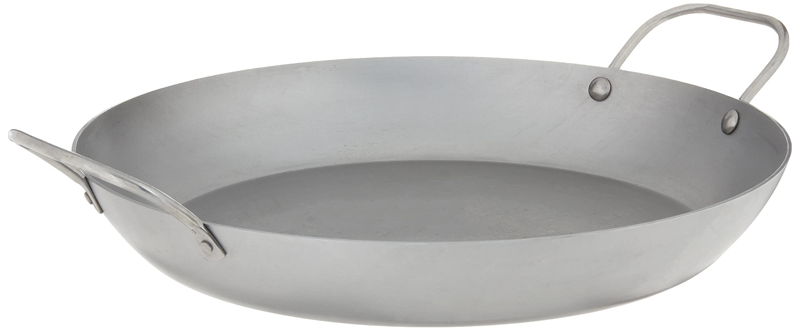 Mauviel MSteel Black Carbon Natural Nonstick Paella Pan With Iron Handles, 14.2-in, Suitable For All Cooking Surfaces, Made in 