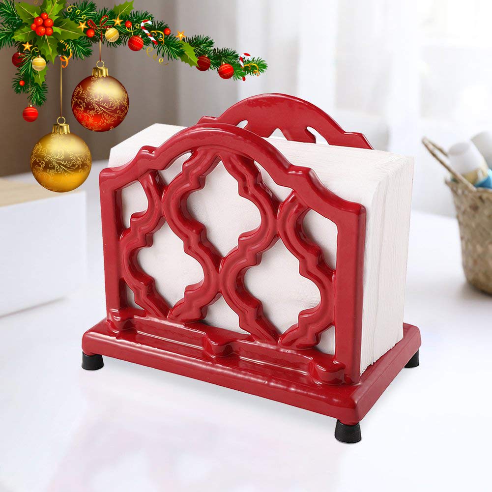 Vintage Metal Napkin Holder Cast Iron Napkin Holder Organizer For Kitchen Restaurant Home D  Cor, Red