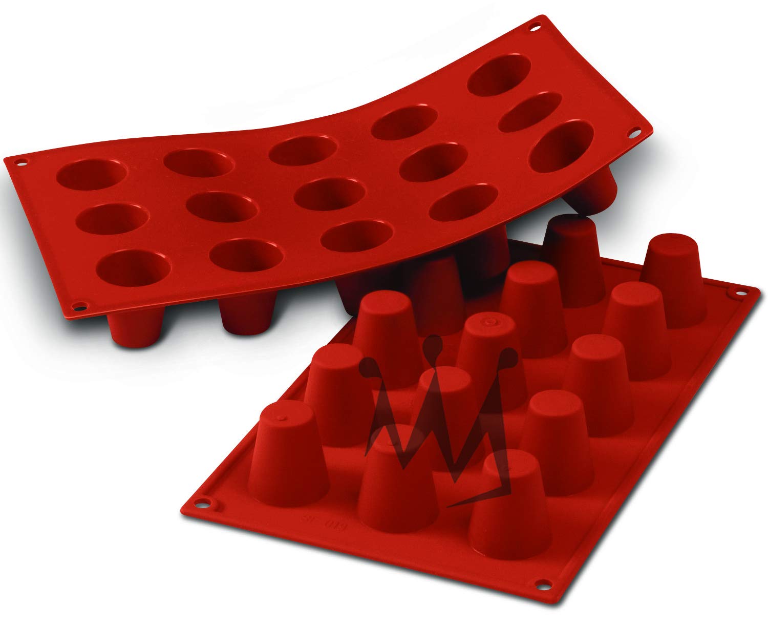 Silikomart Professional Silicone Bakeware: Dariole (Baba) 1 Oz, 1.38'' Dia X 1.5'' High, 15 Cavities