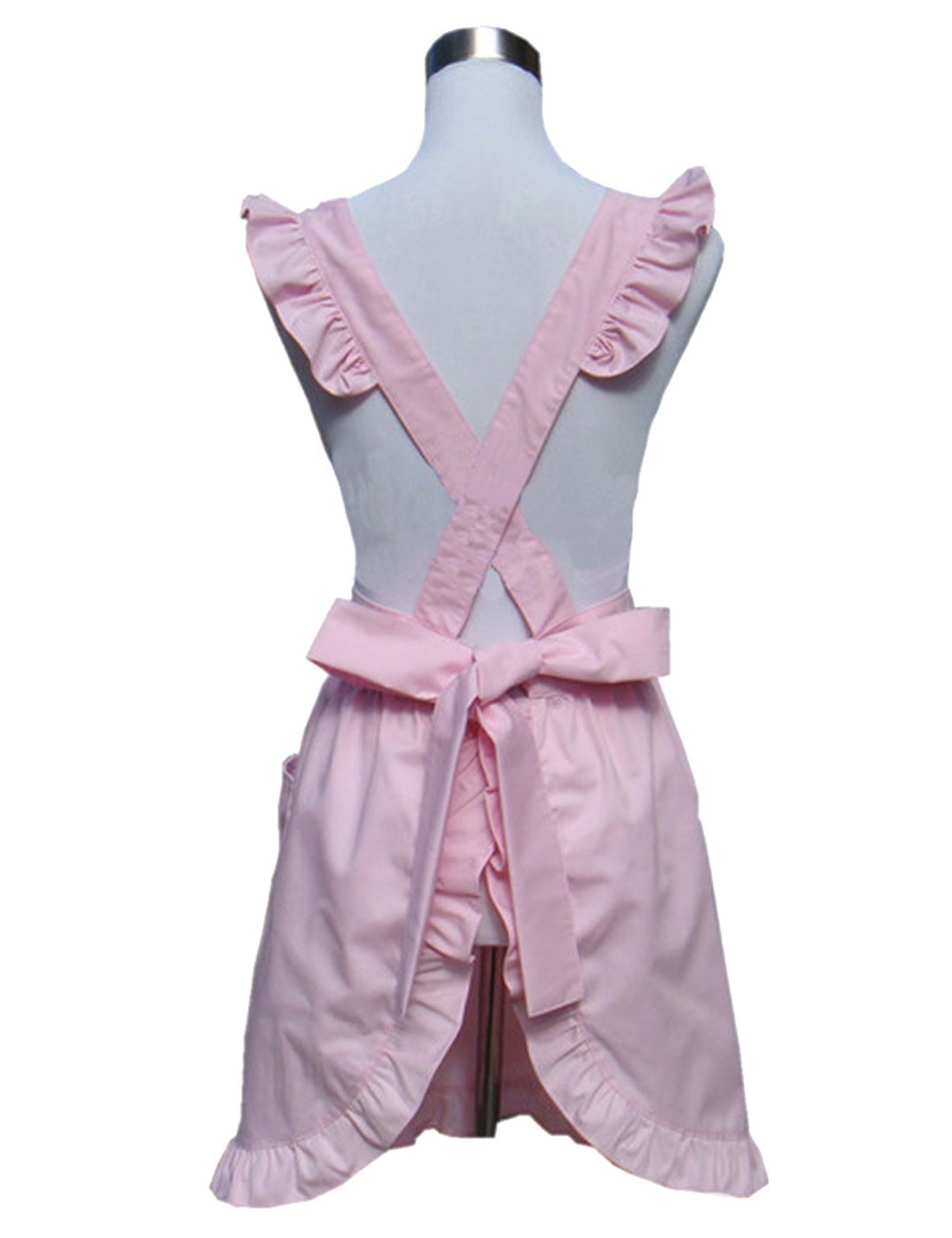 Hyzrz Lovely Retro Ladys Cotton Aprons Chic Cake Kitchen Cook Apron (Pink)