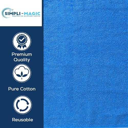 Simpli-Magic Cotton Hand Towels, 16''X27'', 12 Pack, Blue