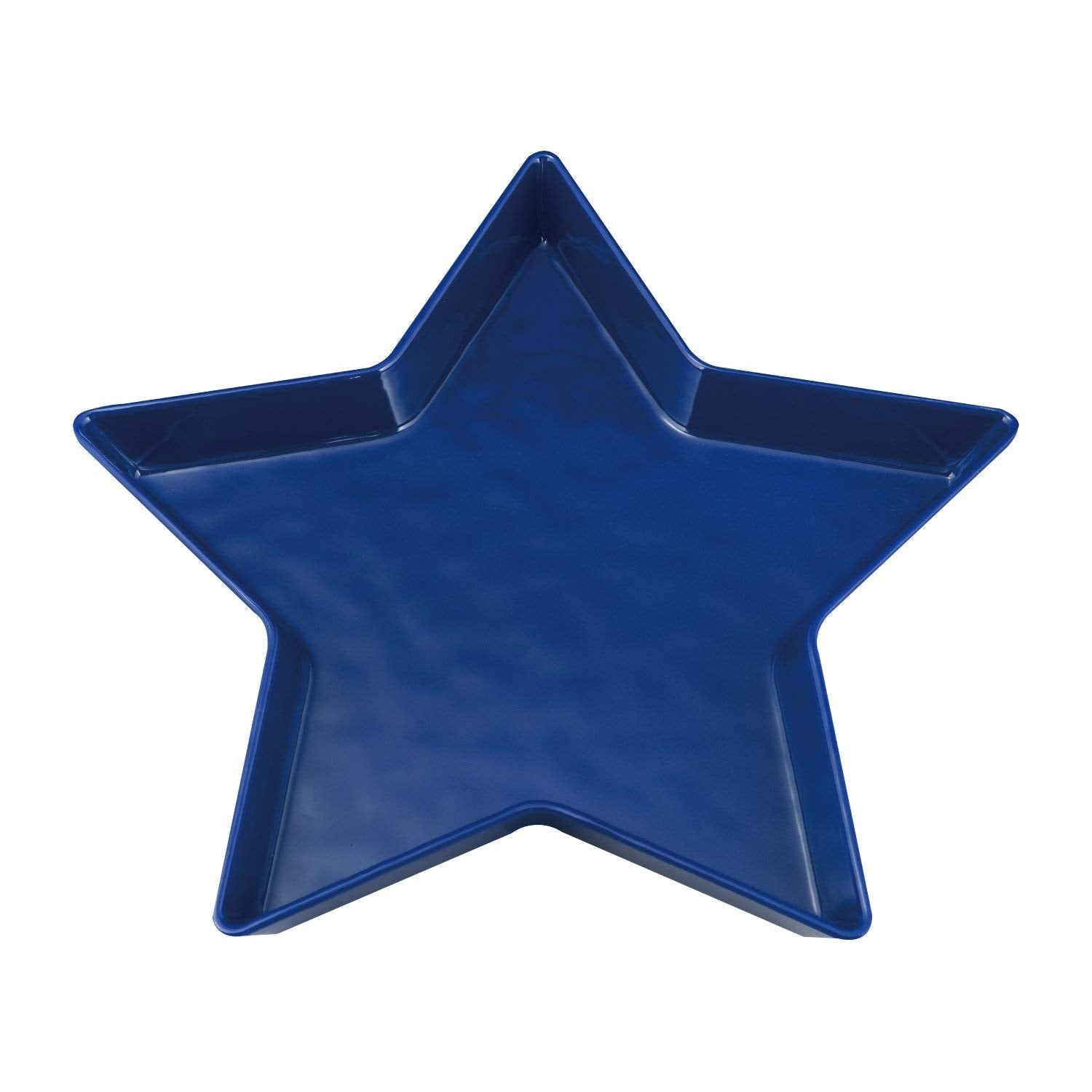 Upware Patriotic Star Shaped Plate Melamine Serving Plate Dinner Plate, 11.25 Inch Star Plate (Blue)