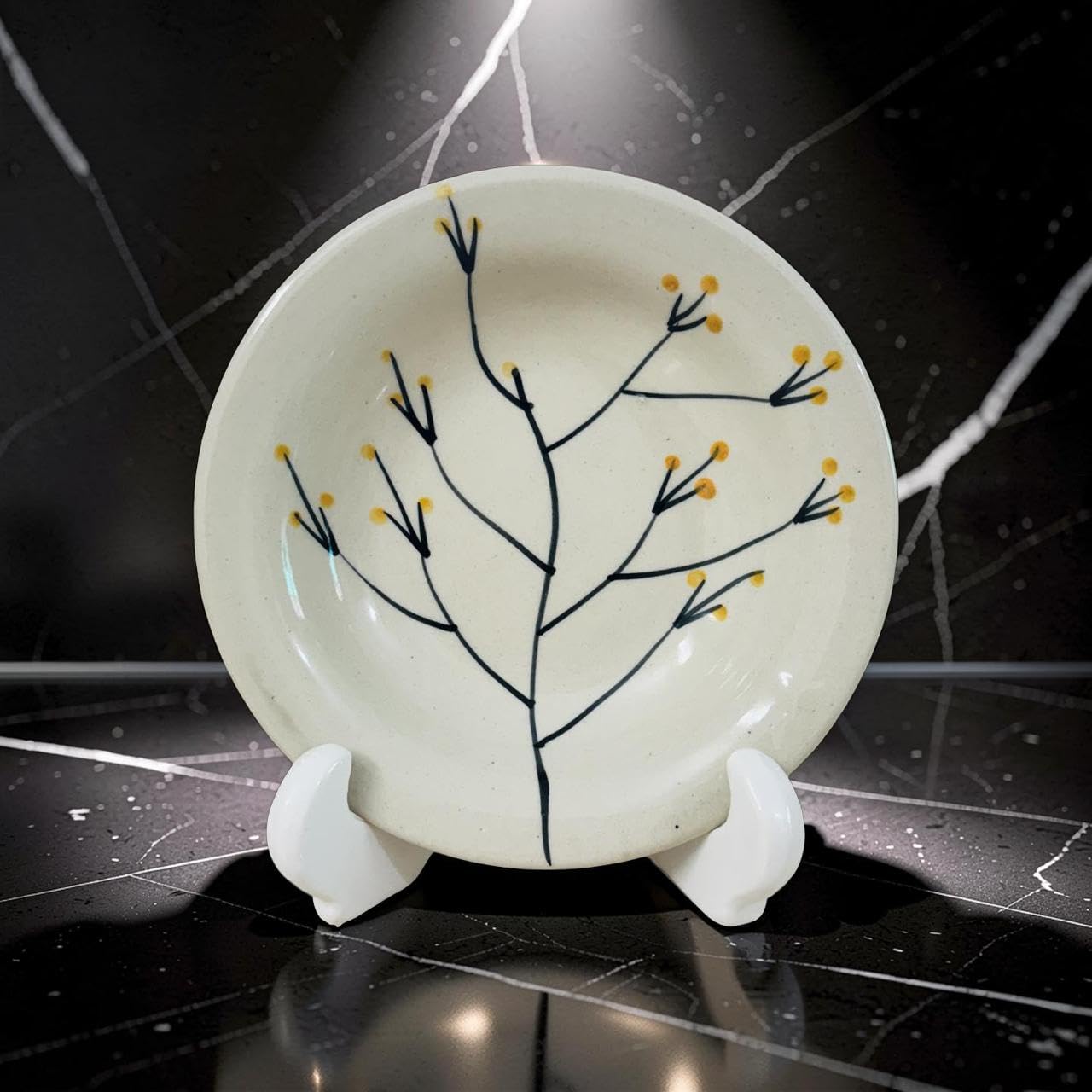 Lupaava Ceramic Pasta Plate | Soup Plate | Snack Plate | Size 7 Inch | Microwave Safe, Oven Safe (1, Yellow 1)