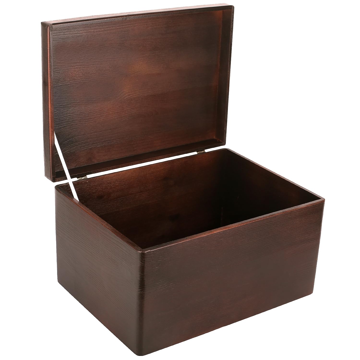 Creative Deco Large Brown Wooden Box Storage with Hinged Lid | 15.8 x 11.8 x 9.44 inches (+-0.5) | Gift Box Kitchen Storage Docu