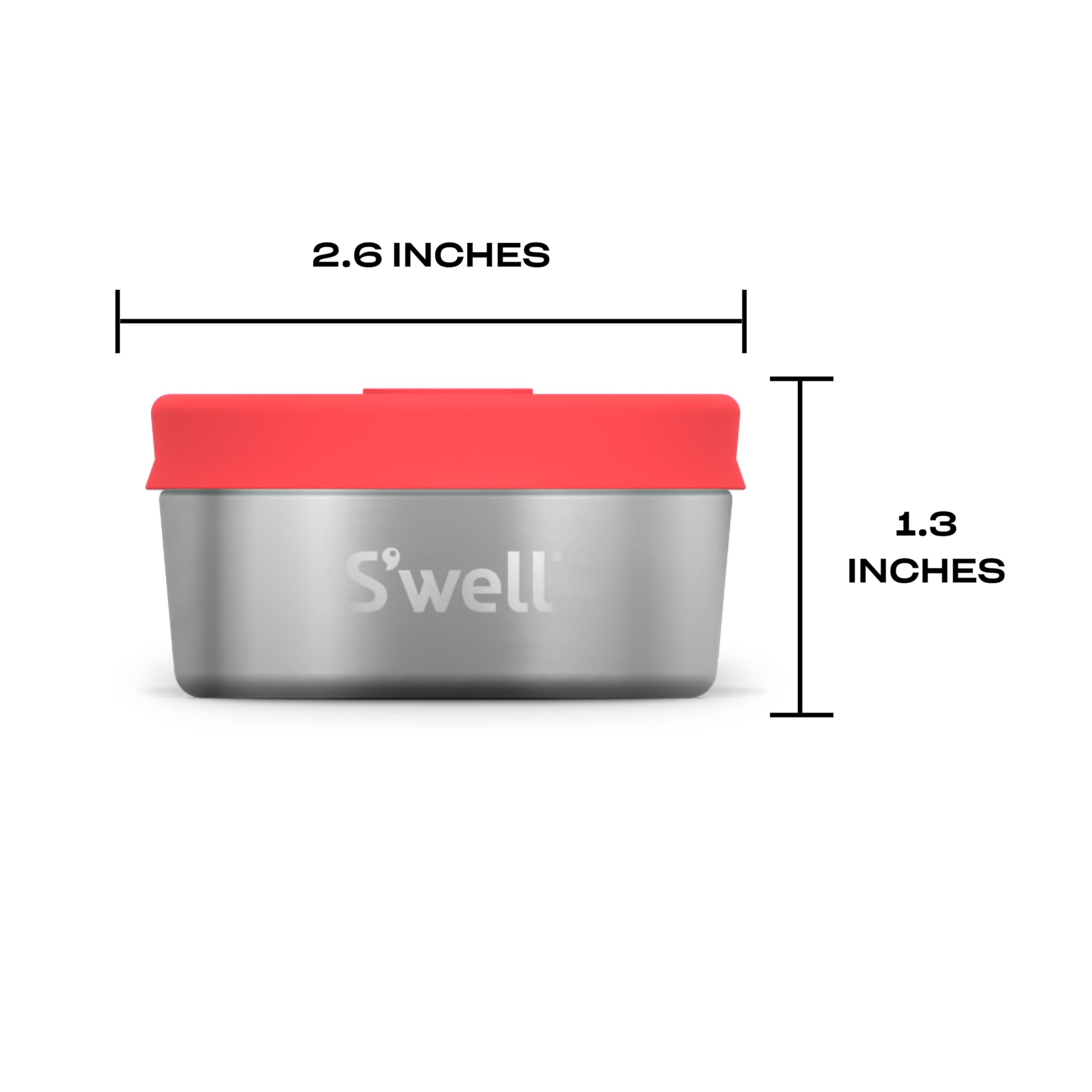 S'Well Stainless Steel Condiment Container Set Of Two, 2Oz, Tangerine/Turquoise, Single Walled Durable Construction, Leakproof S