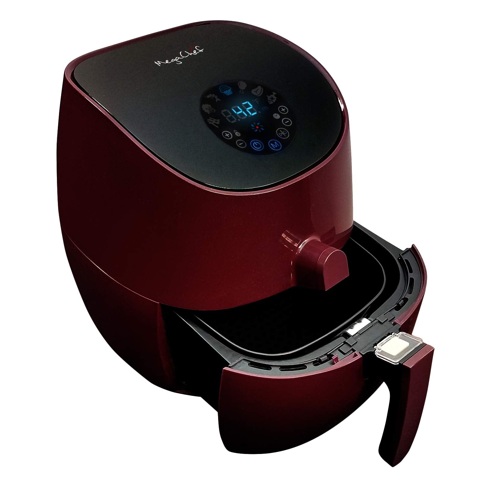 Megachef 3.5 Quart Airfryer And Multicooker With 7 Pre-Programmed Settings In Burgundy