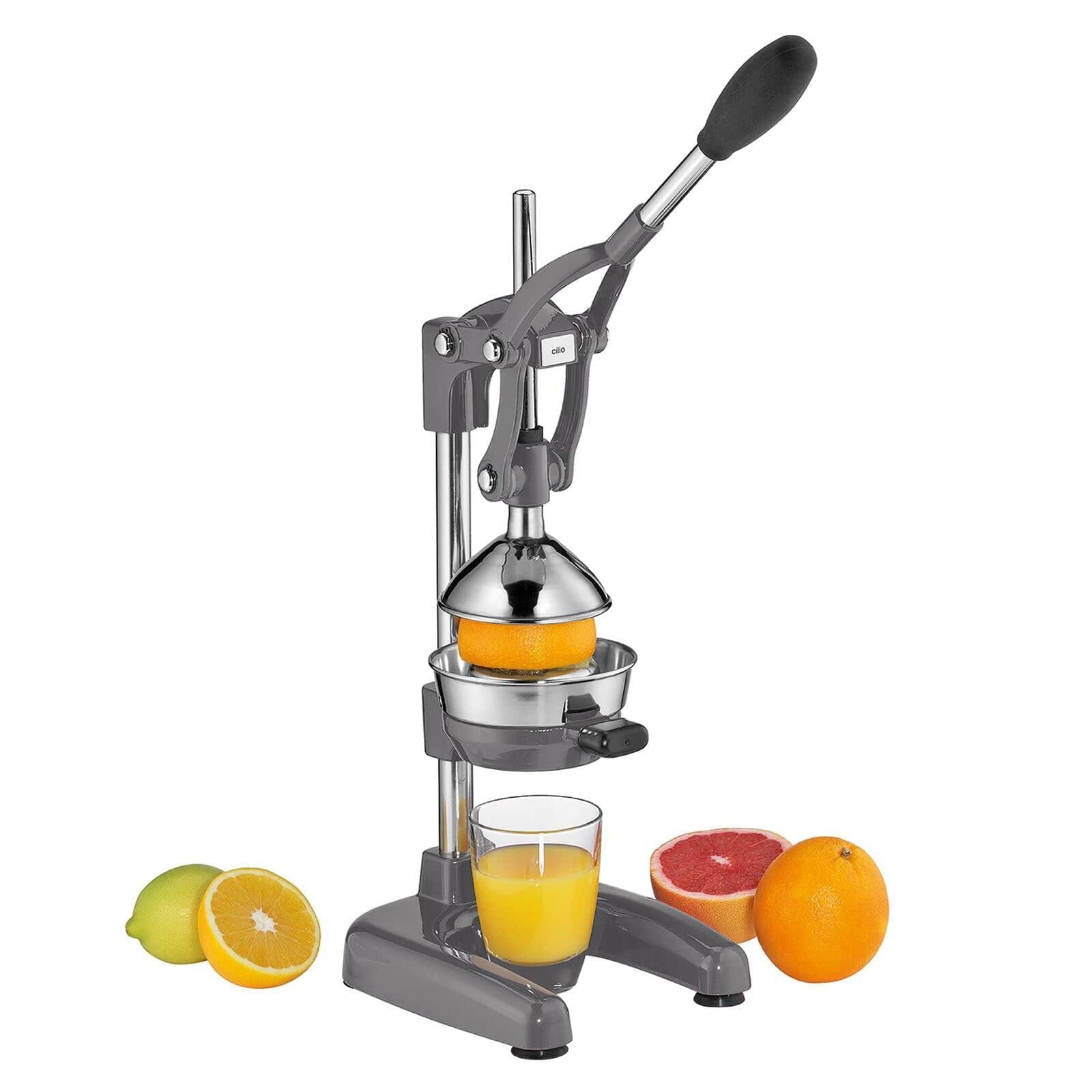 Cilio Commercial Grade Manual Citrus Juicer, Extractor, And Juice Press, Cool Gray