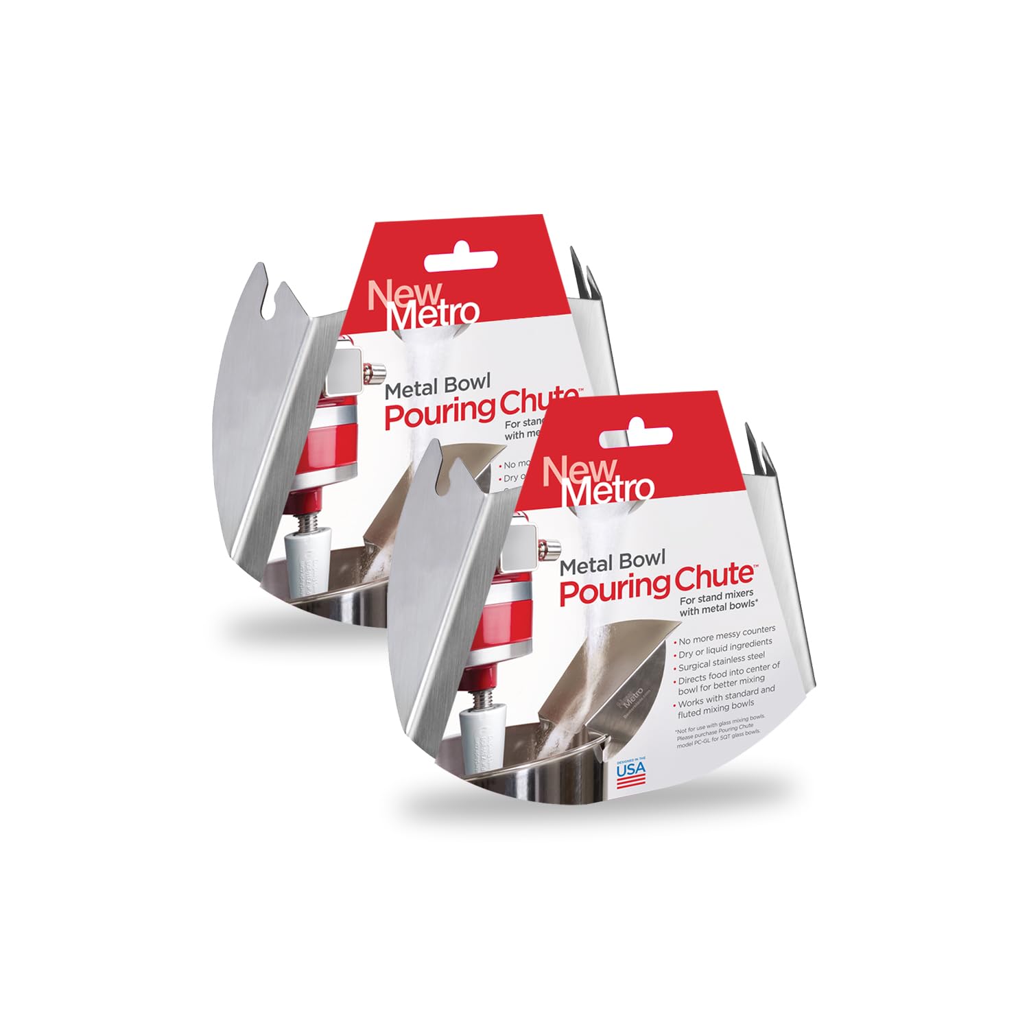 New Metro Design Set Of 2 Pc-10 Pouring Chutes For Stainless Steel Bowls