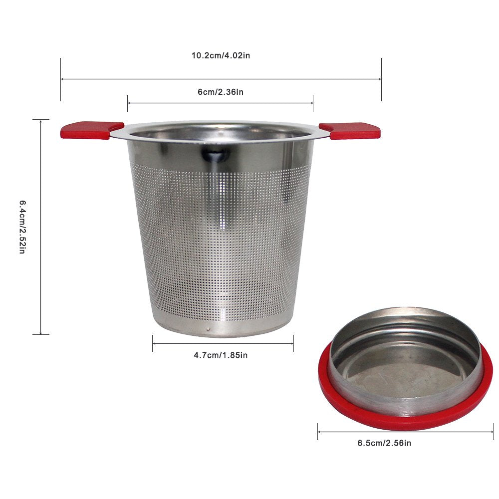 18/8 Stainless Steel Tea Infuser With Large Capacity & Perfect Size Double Handles, Sourceton Loose Leaf Tea Mesh Strainer For H