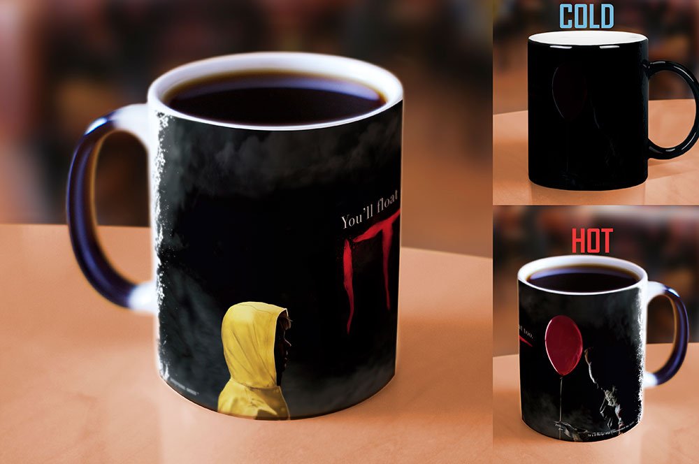 Morphing Mugs It The Movie - Pennywise The Dancing Clown And Georgie - One 11 Oz Color Changing Heat Sensitive Ceramic Mug - Ima
