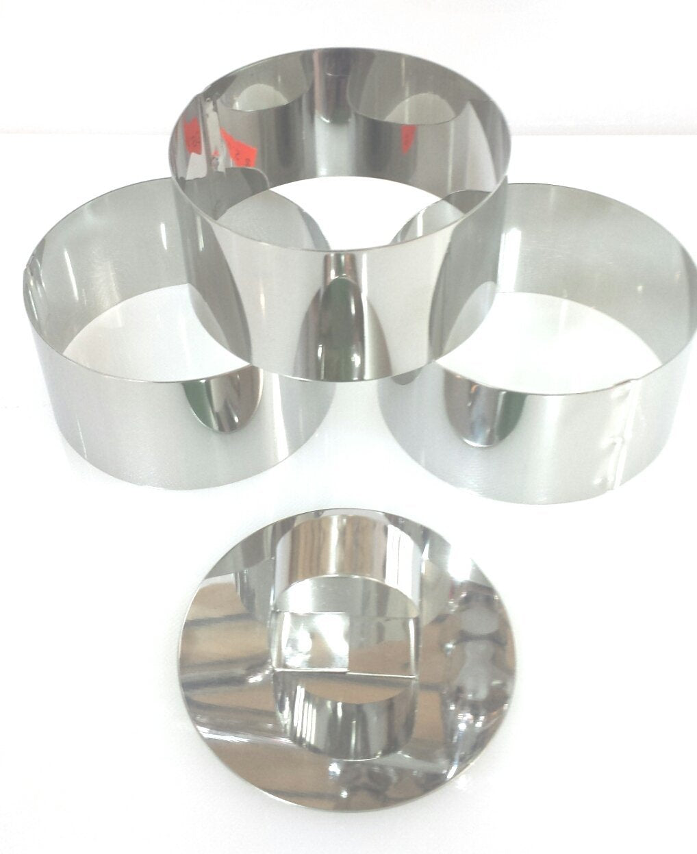 Stainless Steel Cutters/Food Ring Sets (3 Rings 1 Tamper)