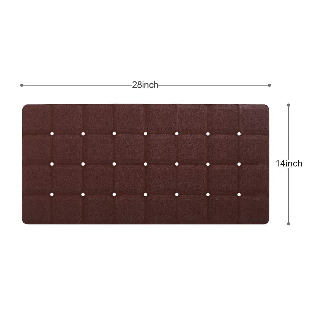 Webos Foldable Non Slip Silicon Bath Mat Bathtub mat no Suction Cups for Textured Tub and Reglazed Tub (Chocolate  28-inch x 14-inch)
