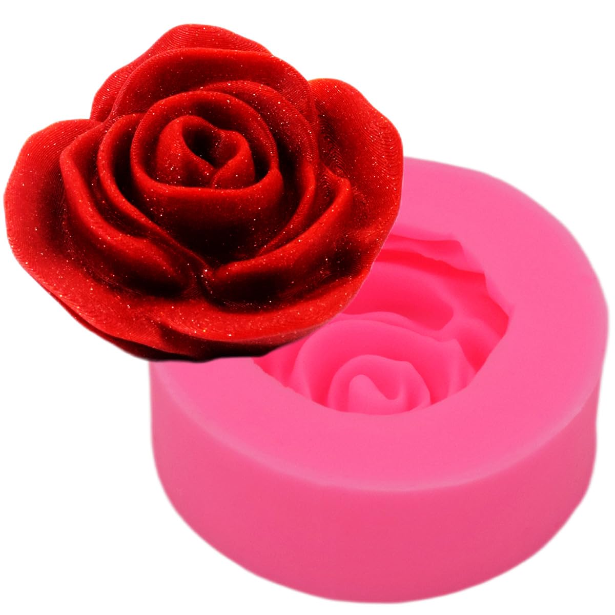 4 Pcs Large Size Rose Flower Silicone Molds - Candy & Chocolate Molds, Wedding Cake Decorating Tools, Fondant Sugarcraft Cake Mo